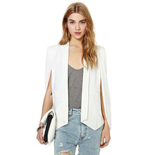 New Ladies Women Long Sleeve Lapel Cape Poncho Office Jacket Cloak Blazer Suit Coat P1