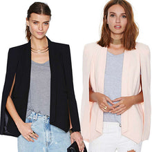 New Ladies Women Long Sleeve Lapel Cape Poncho Office Jacket Cloak Blazer Suit Coat P1