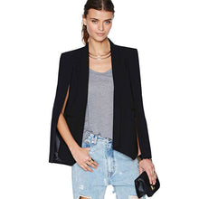 New Ladies Women Long Sleeve Lapel Cape Poncho Office Jacket Cloak Blazer Suit Coat P1