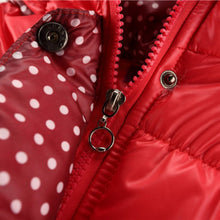 New Super Warm Baby Girl Down Coat Bebe Hooded Jacket Bowknot Long Sleeve Jackets Kids Polka Dot Outwear