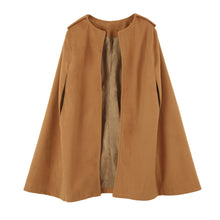 Women Coat and Jackets Batwing Cloak Loose Poncho Warm Cape Jacket Women Outerwear Overcoat Camel/Black