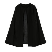 Women Coat and Jackets Batwing Cloak Loose Poncho Warm Cape Jacket Women Outerwear Overcoat Camel/Black