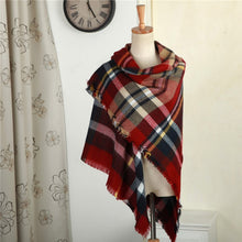 New Women Blanket Oversized Tartan Plaid Scarf Wrap Shawl Poncho Jacket Coat Stole