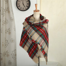 New Women Blanket Oversized Tartan Plaid Scarf Wrap Shawl Poncho Jacket Coat Stole