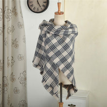 New Women Blanket Oversized Tartan Plaid Scarf Wrap Shawl Poncho Jacket Coat Stole