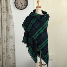 New Women Blanket Oversized Tartan Plaid Scarf Wrap Shawl Poncho Jacket Coat Stole