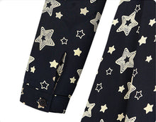 Vintage Women Stars Print Dresses vestido casual Printed Girls Long Sleeve Basic Dress Elastic Waist Vestidos