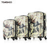 Patterned Suitcases Sets Kids Children Bagages Roulettes Designer Hard Shell Luggage Women Retro Travel Set Trolley 20"/24"/28"