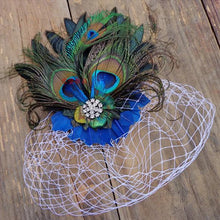 Peacock Feather Rhinestone Hairpin Hair Clips Dance Party Wedding Hair Band Wear