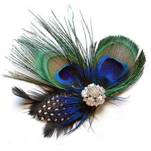 Peacock Feather Rhinestone Hairpin Hair Clips Dance Party Wedding Hair Band Wear