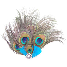 Peacock Feather Rhinestone Hairpin Hair Clips Dance Party Wedding Hair Band Wear
