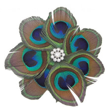 Peacock Feather Rhinestone Hairpin Hair Clips Dance Party Wedding Hair Band Wear