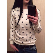 Plus Size Women's Hoodies Sweatshirt Casual Full Sleeve Stars Print Pullovers Women's Hoody Tops GV114