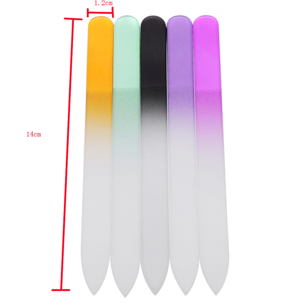 Professional 5Pcs Glass Nail Files Polishing Tools Spraycolor Glass Files Manicure Tool