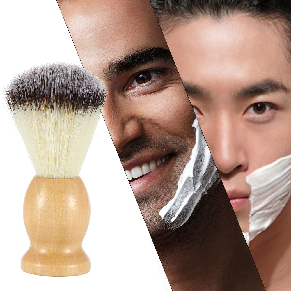 Professional Razor Facial Brush Nylon Shaving Brush with Wood Handle for Beard Face Cleaning Tools Shaving Brush