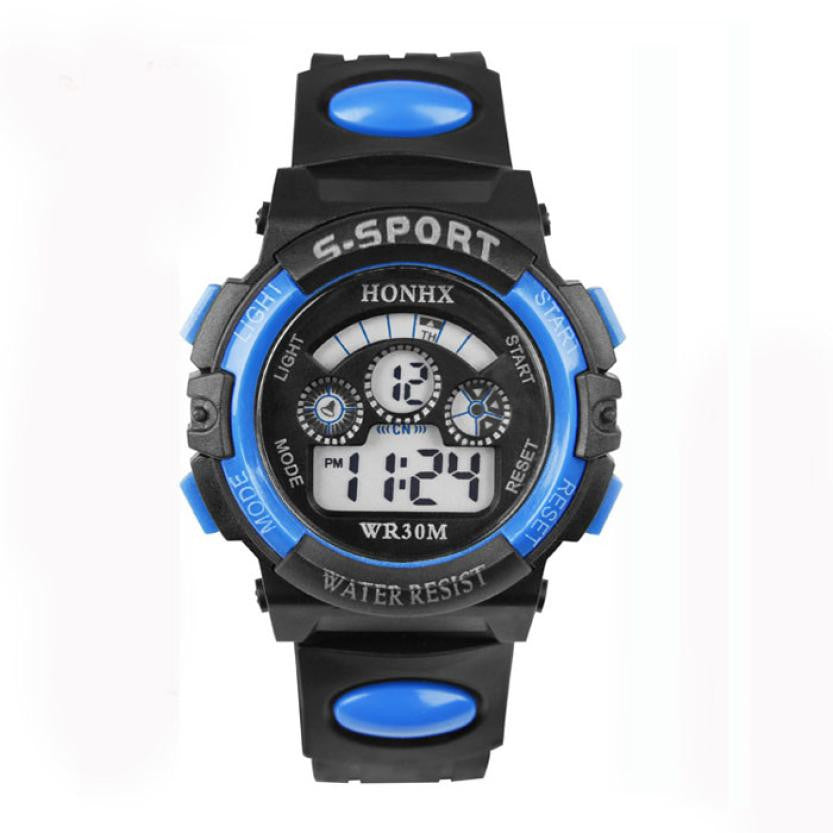 Promotional Gifts Waterproof Children Boy Digital LED Quartz Alarm Date Sports Wristwatch for Cool Teenagers