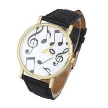 Relojes Mujer Casual Musical Notes Women Men Leather Band Analog Quartz Dial Wristwatch As Gift Relogio feminino