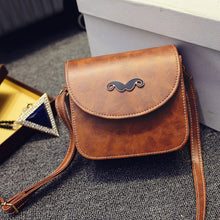 Retro Women Crossbody Bags Beard PU Leather Shoulder Messenger Bag Small Handbag Satchel Women Tote Bag Bolsa