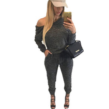 Rompers Womens Jumpsuit Full Sleeve O Neck Casual Loose Long Jumpsuit Grey Bodysuit Outdoor Sport Swearing