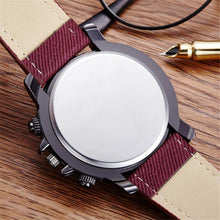 Sport Watches Men Luxury Brand Red Canvas Strap Men Army Military Wristwatches ClockQuartz Watch Relogio Masculino