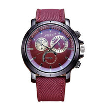 Sport Watches Men Luxury Brand Red Canvas Strap Men Army Military Wristwatches ClockQuartz Watch Relogio Masculino
