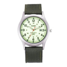 Fashion Sport Outdoor Men's Date Quartz Analog Wrist Watch Military Sports Nylon Strap Unisex Army Style Watch Homme Reloj