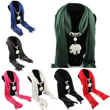 Necklace Scarves Elephants Pendant Jewelry Tassels Scarf Shawl Wrap