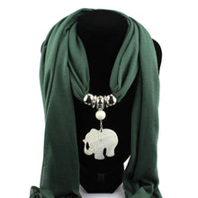 Necklace Scarves Elephants Pendant Jewelry Tassels Scarf Shawl Wrap