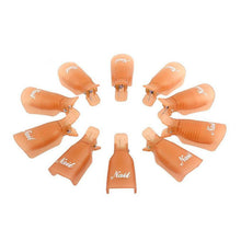 10pc UV Gel Polish Remover Wrap Tool Plastic Nail Art Soak Off Cap Clip & s