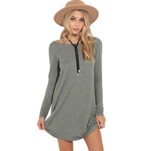 Sexy Back Backless Women T Shirt Dress O Neck Long Sleeve Solid Casual Dress Elegant Ladies Party Mini Dresses XL Vestido