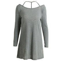 Sexy Back Backless Women T Shirt Dress O Neck Long Sleeve Solid Casual Dress Elegant Ladies Party Mini Dresses XL Vestido