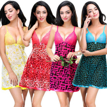 Sexy Costumes Women Babydoll Dress Stone Print Lace Sheer Mesh Spaghetti Strap Sleepwear Nightgown Sexy Lingerie with G-string