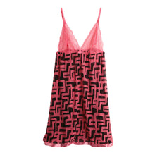 Sexy Costumes Women Babydoll Dress Stone Print Lace Sheer Mesh Spaghetti Strap Sleepwear Nightgown Sexy Lingerie with G-string