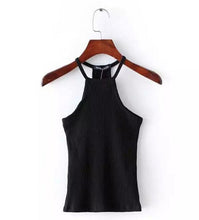 Sexy Halter tight Slim fit Camis Brandy Melville crop Top Camisetas Tank Vest Striped Line Halter Straps Tee 6 colors