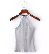 Sexy Halter tight Slim fit Camis Brandy Melville crop Top Camisetas Tank Vest Striped Line Halter Straps Tee 6 colors