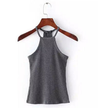 Sexy Halter tight Slim fit Camis Brandy Melville crop Top Camisetas Tank Vest Striped Line Halter Straps Tee 6 colors