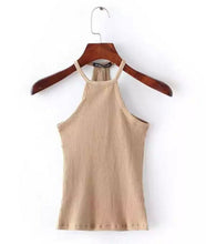 Sexy Halter tight Slim fit Camis Brandy Melville crop Top Camisetas Tank Vest Striped Line Halter Straps Tee 6 colors