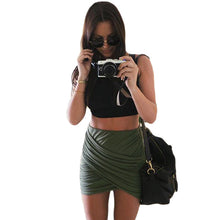 Sexy Pencil Skirts Womens Front Cross Fold Mini Skirt High Waist Skirt Pleated Wrap Jupe Femme Clubwear Saia
