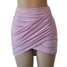 Sexy Pencil Skirts Womens Front Cross Fold Mini Skirt High Waist Skirt Pleated Wrap Jupe Femme Clubwear Saia