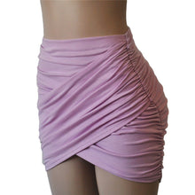 Sexy Pencil Skirts Womens Front Cross Fold Mini Skirt High Waist Skirt Pleated Wrap Jupe Femme Clubwear Saia