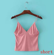 Sexy V neck Slim fit Tight Camis Brandy Melville crop Top Camisetas Tank Vest Striped Line Short Tee 3 colors
