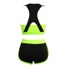 Sexy Women Bra Two-Piece Set Contrastcolor Racerback Crop Top Women Vest Shorts Tracksuits Push Up Tops
