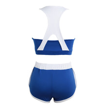Sexy Women Bra Two-Piece Set Contrastcolor Racerback Crop Top Women Vest Shorts Tracksuits Push Up Tops