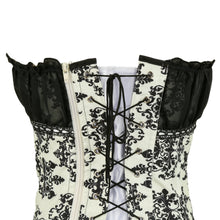 Sexy Women Corset Waist Cincher Print Mesh Patchwork Bowknot Lace Up Zipper Back Strapless Lace Tops Corset Overbust