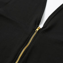 Sexy Women Deep V-neck Wrap Bodycon Dress Front Zipper Backless Clubwear Ukraine Club Party Midi Dress Black Vestidos De Renda
