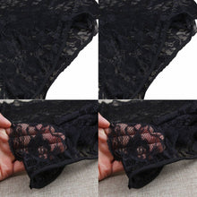 Sexy Women's Black Thin Lace Bra Tops + Panty Underwear Sets Breathable Hollow Out Crop Tops