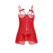 Sexy Women's Sleepwear Bare Breast See-through Open Bust Nightwear+G-string Lingerie Erotic Ropa Vetement Transparent Pour Femme