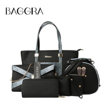 Snake Print PU Leather Women Bag Handbag 6Pcs Snakeskin Zipper Women Messenger Bags Famous Brands Crossbody Shoulder Bag Bolsa