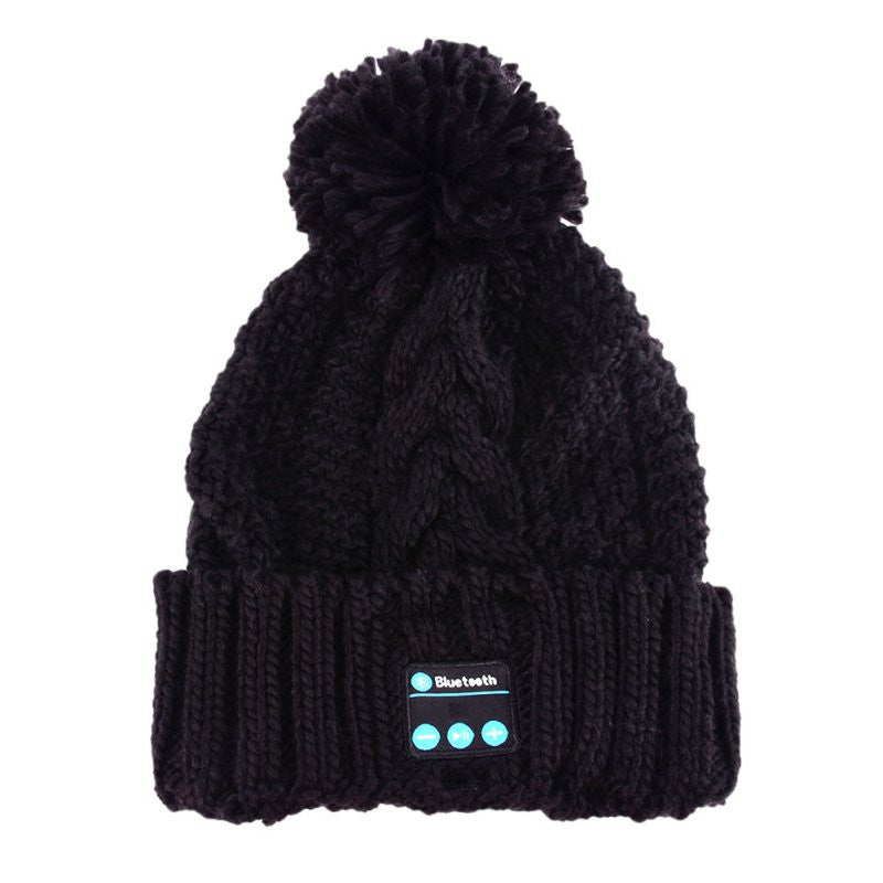 Soft Warm Beanies Hats for Women Wireless Bluetooth Smart Caps Headphone Headset Speaker Mic
