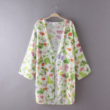 Spain Women chiffon kimono cardigan Regular Floral print blouse/mujer ropa camisas femininas